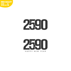 Creative Happy New Year 2590 Logo Design