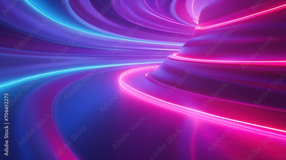 Poster colorful background with lines and curves