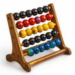 abacus with colorful beads isolated