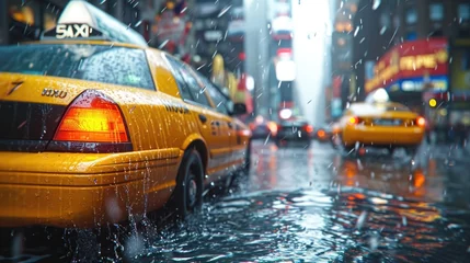Papier Peint photo Lavable TAXI de new york taxi in the city