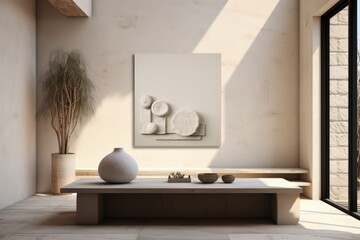 White Vase on Table, Minimalistic Home Decor for Elegant Interiors