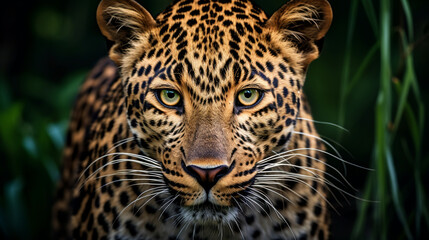 Obraz premium Leopard portrait, AI Generative.
