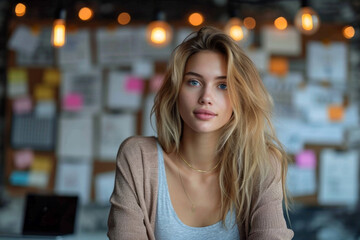 Obraz premium woman working at the desk in office