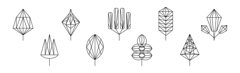 Fototapeta na wymiar Floral Decoration Plant Line Stroke Icon Pictogram Symbol Vector Set