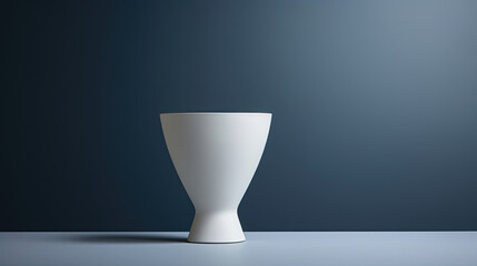 Understated ceramic pedestal in white for ceramic ware presentation