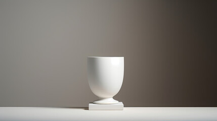 Clean white ceramic pedestal minimalist for showcasing ceramics