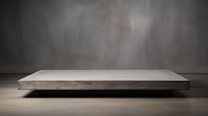 Sleek concrete platform in gray suitable for furniture showcasing - obrazy, fototapety, plakaty