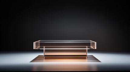 Invisible-edge acrylic podium for showcasing elegant jewelry
