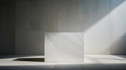 Sleek limestone podium clean lines for high-end beauty display