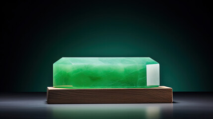 Elegant green jade pedestal perfect for showcasing beauty items