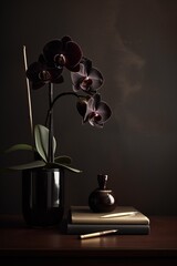 Fototapeta premium Elegant orchid arrangement ideal for sophisticated home decor and editorial use. 