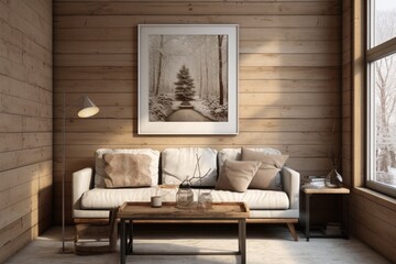 Well-furnished Living Room With Wall Painting