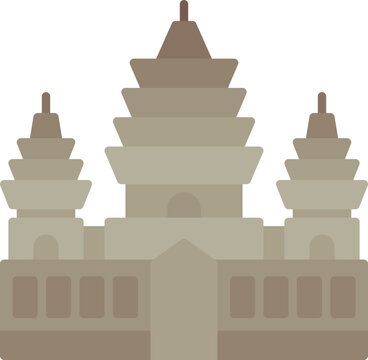 brown temple building flat design clip art preview