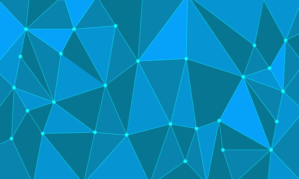Bright background of blue polygons with a contour.