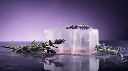 Smooth frosted ice block lavender for calming wellness products