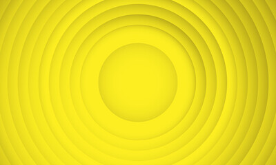 Abstract circle layers texture on yellow background with shadow.