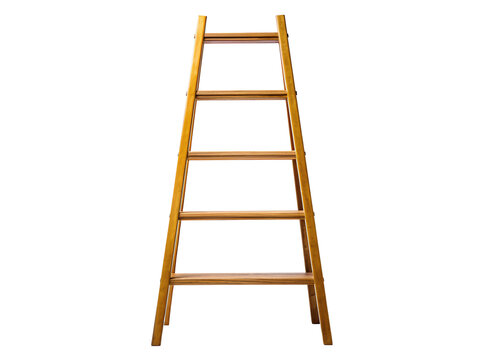 a wooden ladder with four shelves