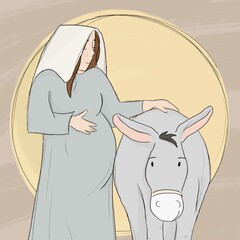  pregnant girl with donkey