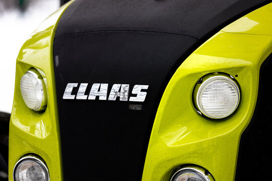 munich, bavaria, germany - 08 01 2024: a modern claas tractor front