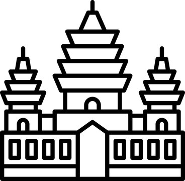 black and white temple building icon clip art preview