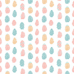 Pinecones seamless pattern. Can be used for gift wrapping, wallpaper, background