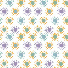 Sunshines seamless pattern. Can be used for gift wrapping, wallpaper, background