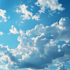Naklejka na ściany i meble Heavenly Blue: Sky and Clouds Painting a Tranquil Landscape - Generative AI