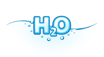 H2O illustration. Chemical formula of water. EPS10