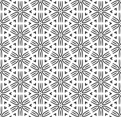 Fototapeta premium Abstract Seamless Geometric Hexagons Pattern. Black and White Texture.