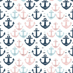 Anchors seamless pattern. Can be used for gift wrapping, wallpaper, background
