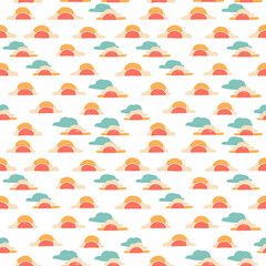 Sunsets seamless pattern. Can be used for gift wrapping, wallpaper, background