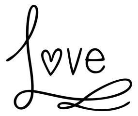 Love Hand Drawn Playful Font With Heart