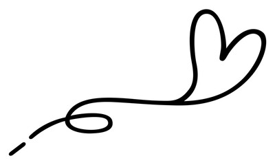 Heart Line Art Floating