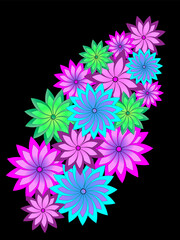 flower background, beautiful flower design with color gradient,