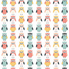 Owls seamless pattern. Can be used for gift wrapping, wallpaper, background