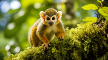 Obraz premium amazon rainforest monkey jungle small, AI Generative.
