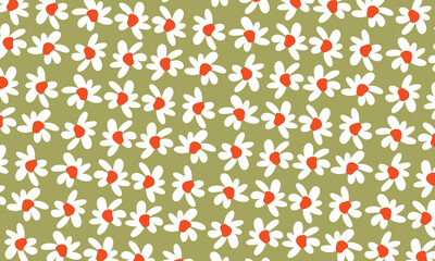 Flower pattern background, cute doodle design