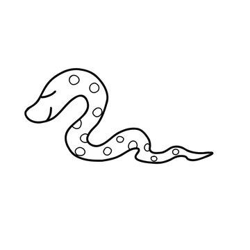 Cute snake vector illustration. Animal doodle icon isolated.