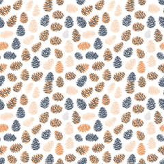 Pinecones seamless pattern. Can be used for gift wrapping, wallpaper, background