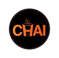 Chai (tea) typography illustration