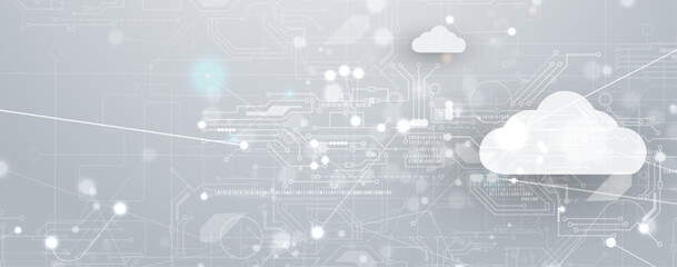 Modern cloud technology. Integrated digital web concept background - obrazy, fototapety, plakaty