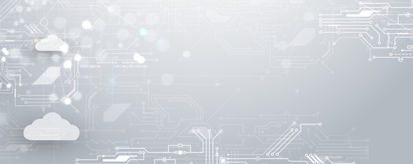 Modern cloud technology. Integrated digital web concept background