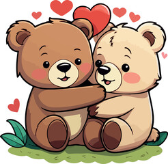 Set of vectors for Valentine's day. Watercolor hearts and lovers. Significant other.