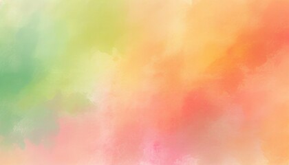 Fototapeta na wymiar colorful watercolor background orange peach yellow pink and lime green colors painted in bright textured design