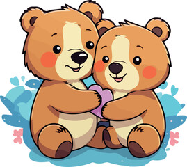 Set of vectors for Valentine's day. Watercolor hearts and lovers. Significant other.