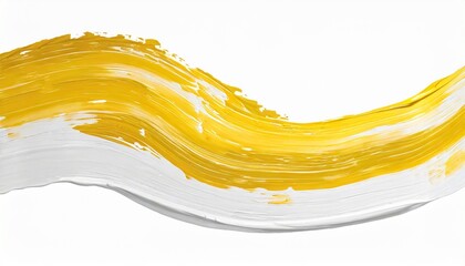 wave of yellow and white oil brush hand drawn stroke abstract varnish splash trace shape glossy oil paint smear long line isolated on white background eps10 vector illustration