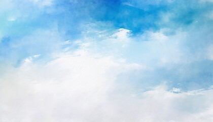 blue and white background cloudy watercolor painted texture in abstract background design