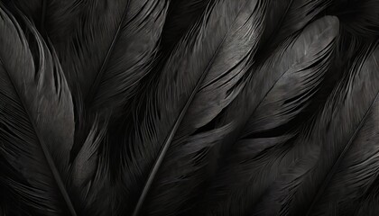 beautiful dark black feather pattern texture background