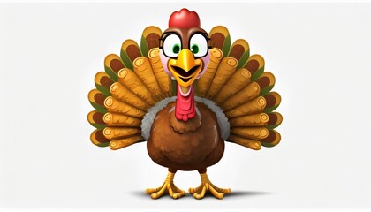 thanksgiving turkey in funny cartoon style happy bird