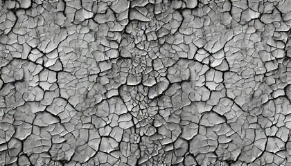 seamless broken cracks background texture tileable stained peeling paint craquelure crackle pattern grunge overlay barren drought concept wallpaper or dry desert backdrop 3d rendering - obrazy, fototapety, plakaty